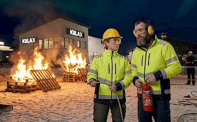 Pelastusharjoitus sekä alkusammutuskoulutus